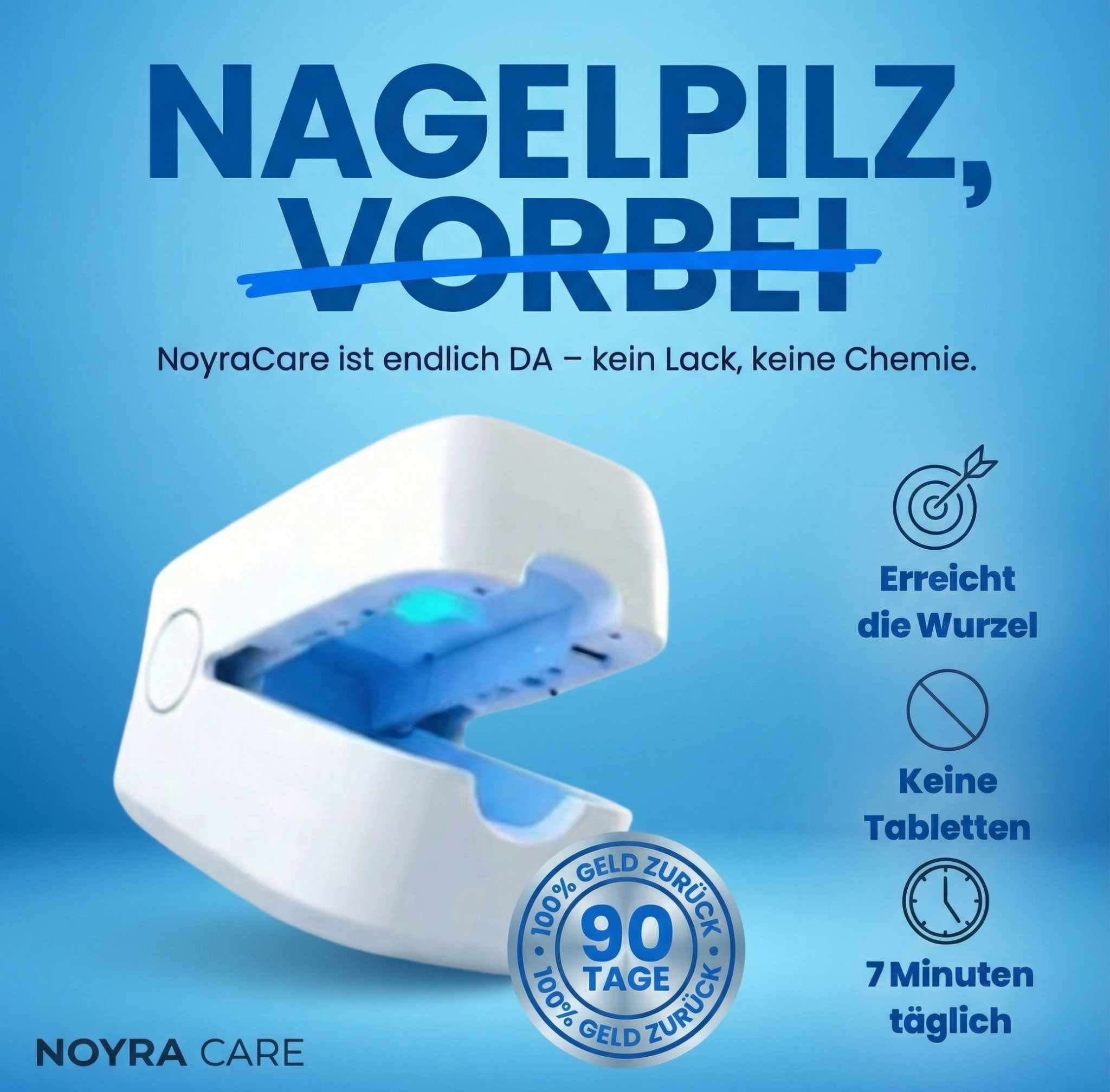 Noyra Facebook ad: Endlich frei von Nagelpilz.