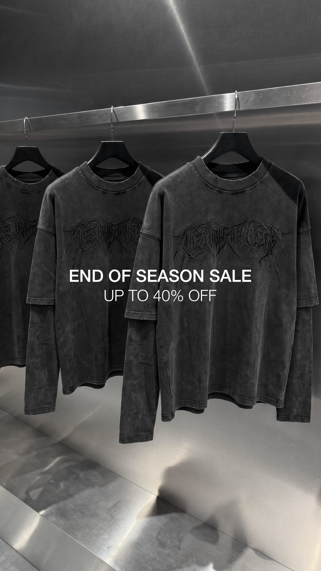 Nuance Studios Facebook ad: Embroidered Metal Longsleeve