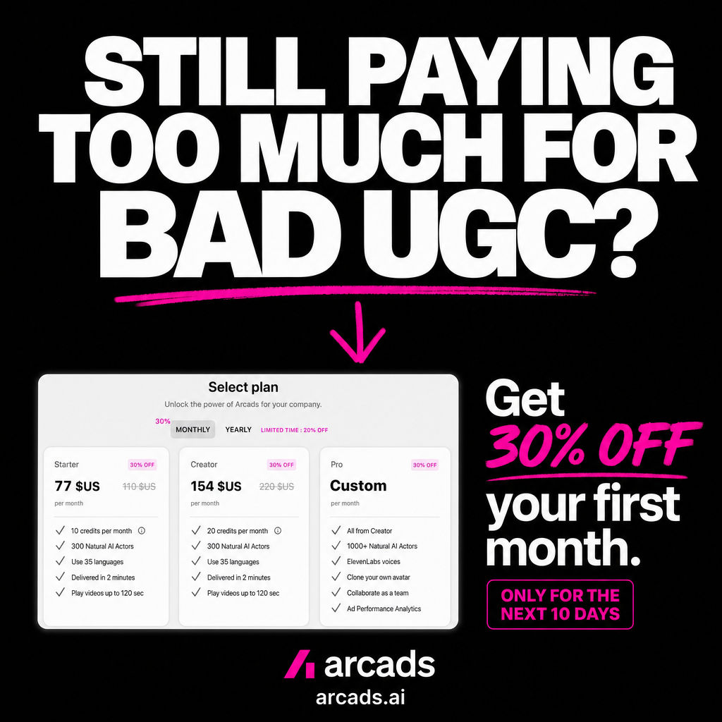 Arcads AI - Newsletter Facebook ad