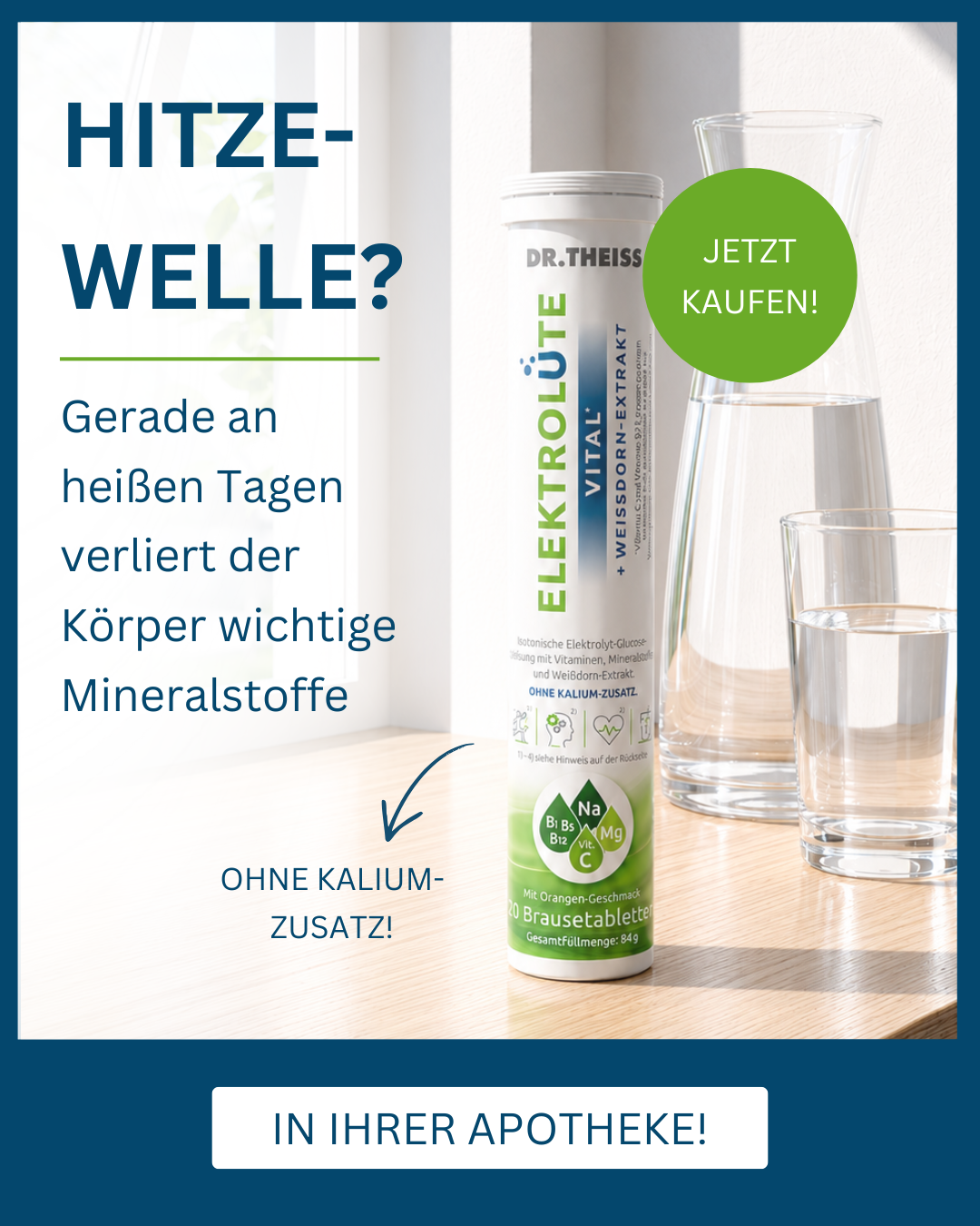 Elektrolüte Facebook ad: Vital bleiben - auch an heißen Tagen