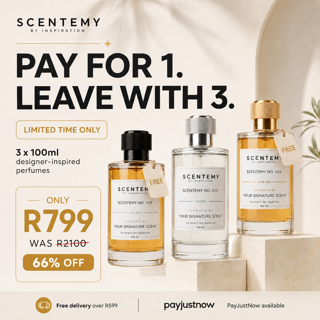 Scentemy Facebook ad: Buy 1 Get 2 Perfume Bundles | Scentemy SA
