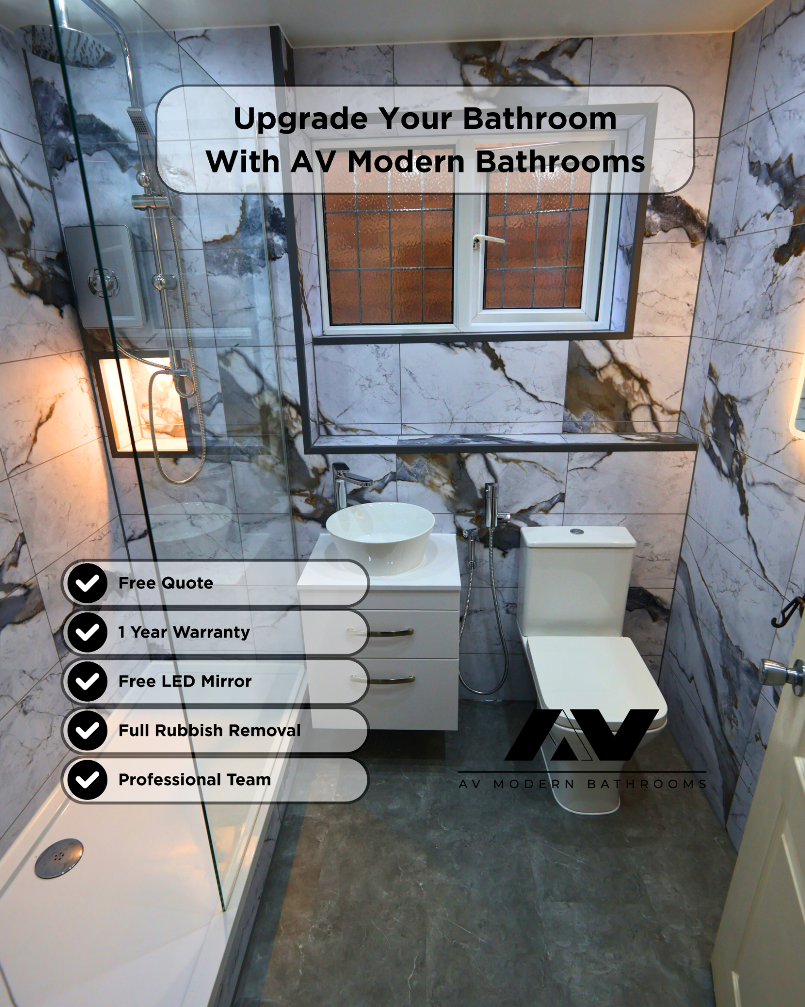 AV Modern Bathrooms Facebook ad