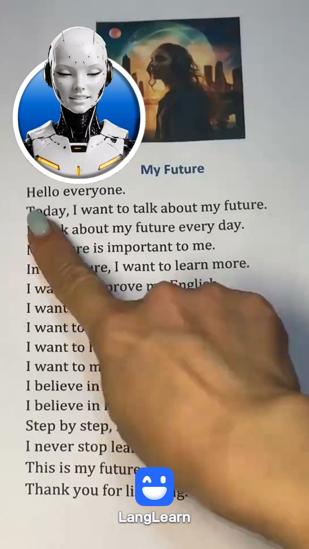 Langlearn: language learning Facebook ad: Speak More. Learn Fast.