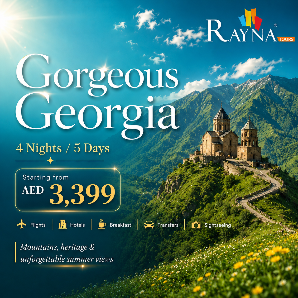 Rayna Tours Facebook ad: Discover the Beauty of Georgia!