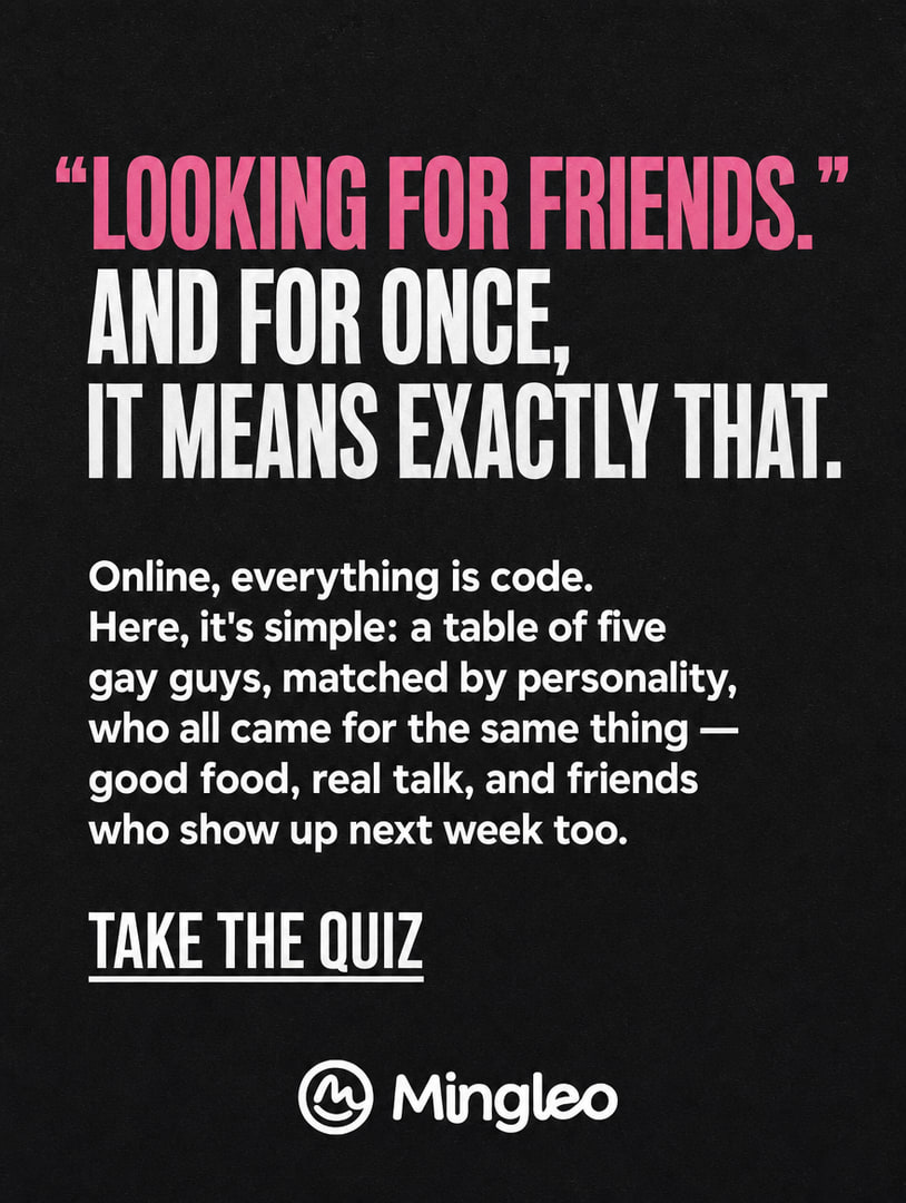 Mingleo Facebook ad: Events for Gay Men Only.