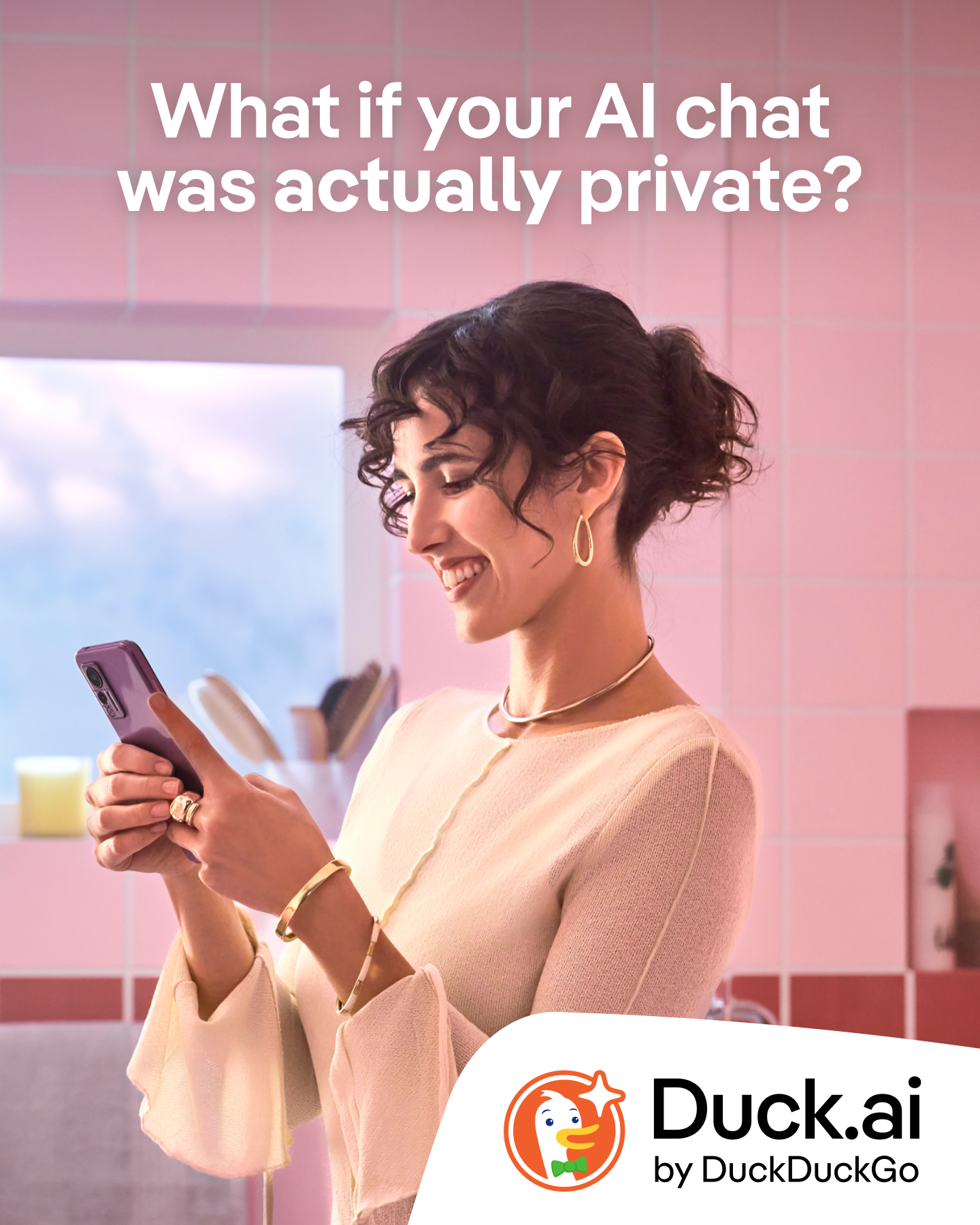 DuckDuckGo Facebook ad: Duck.ai. Private AI chat. Free.