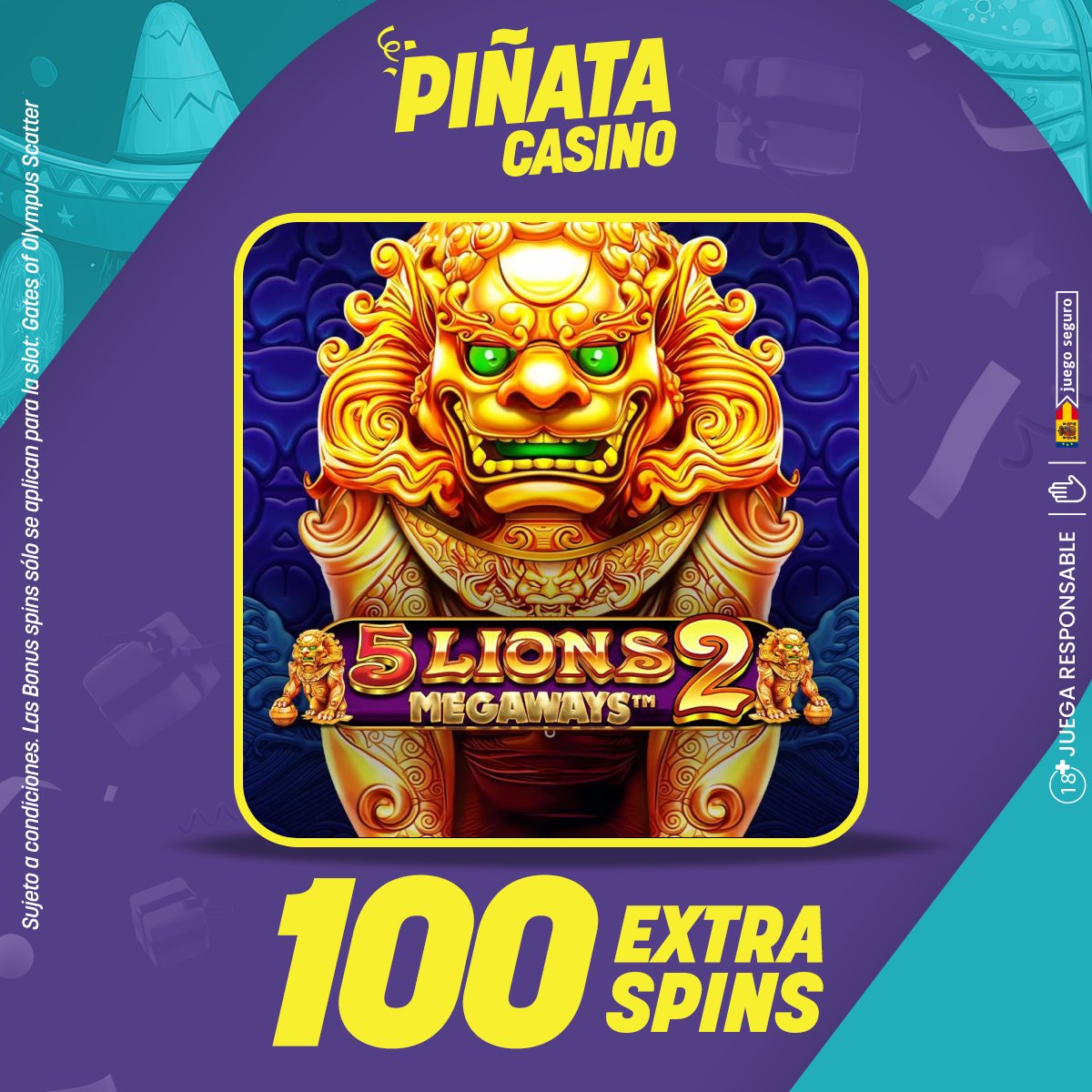 Piñatacasino.es Facebook ad: ¡Piñata Casino, explosión de premios!