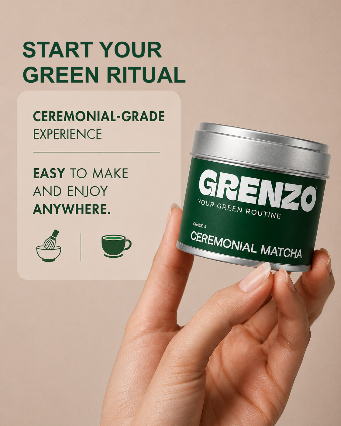 Grenzo Facebook ad: Start Your Green Ritual