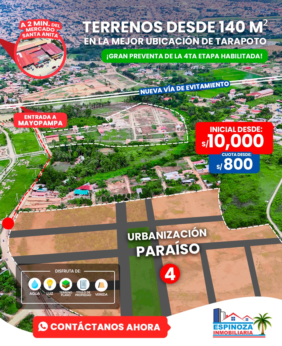 Espinoza Inmobiliaria Facebook ad: GRAN LANZAMIENTO | PARAÍSO 4TA ETAPA, TARAPOTO