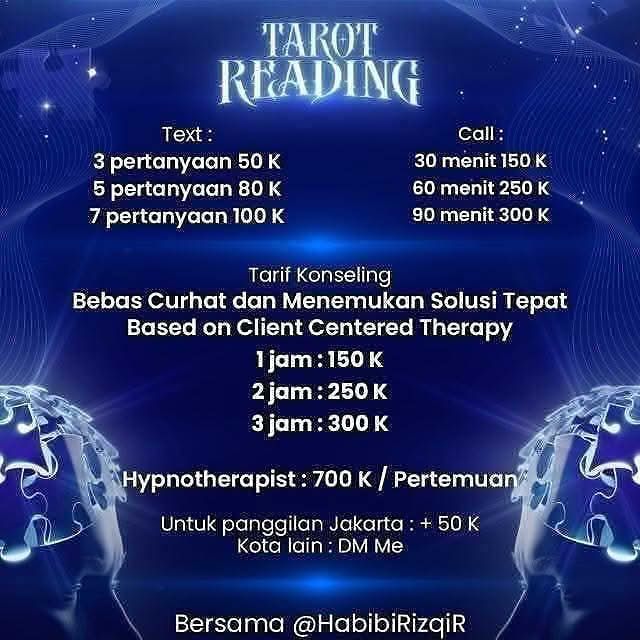 Habibi Hypnotherapist Tarot Reader Facebook ad: Baca TAROT dgn psikologi & Hypnotherapy Sdh bantu…