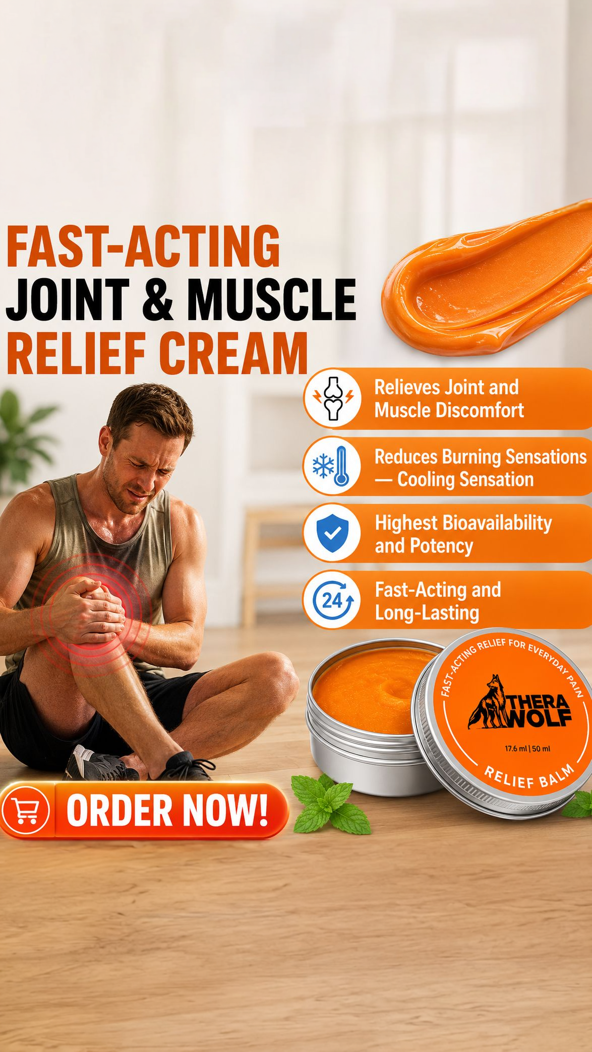 Therawolf-US Facebook ad: DON’T LET EVERYDAY DISCOMFORT SLOW YOU DOWN.