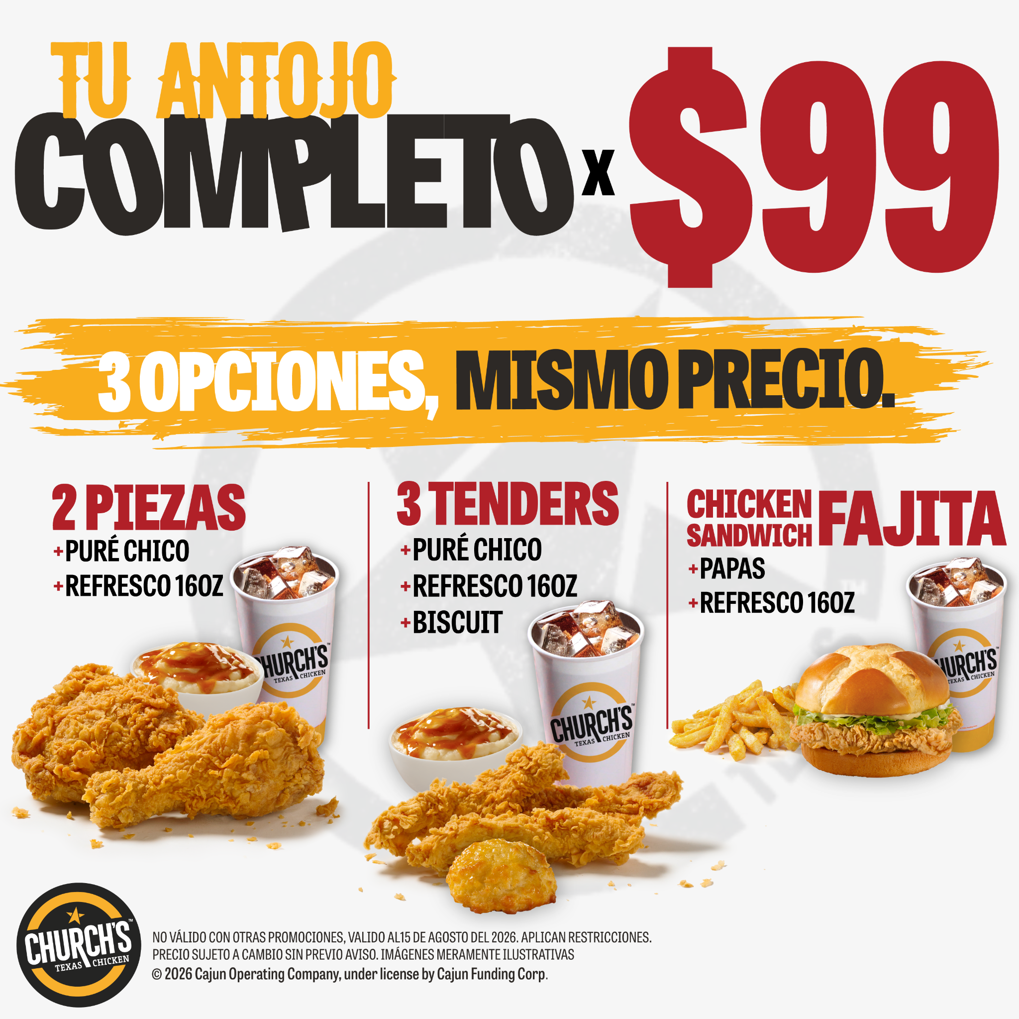 Churchs Texas Chicken MX Facebook ad from Jul 22, 2026