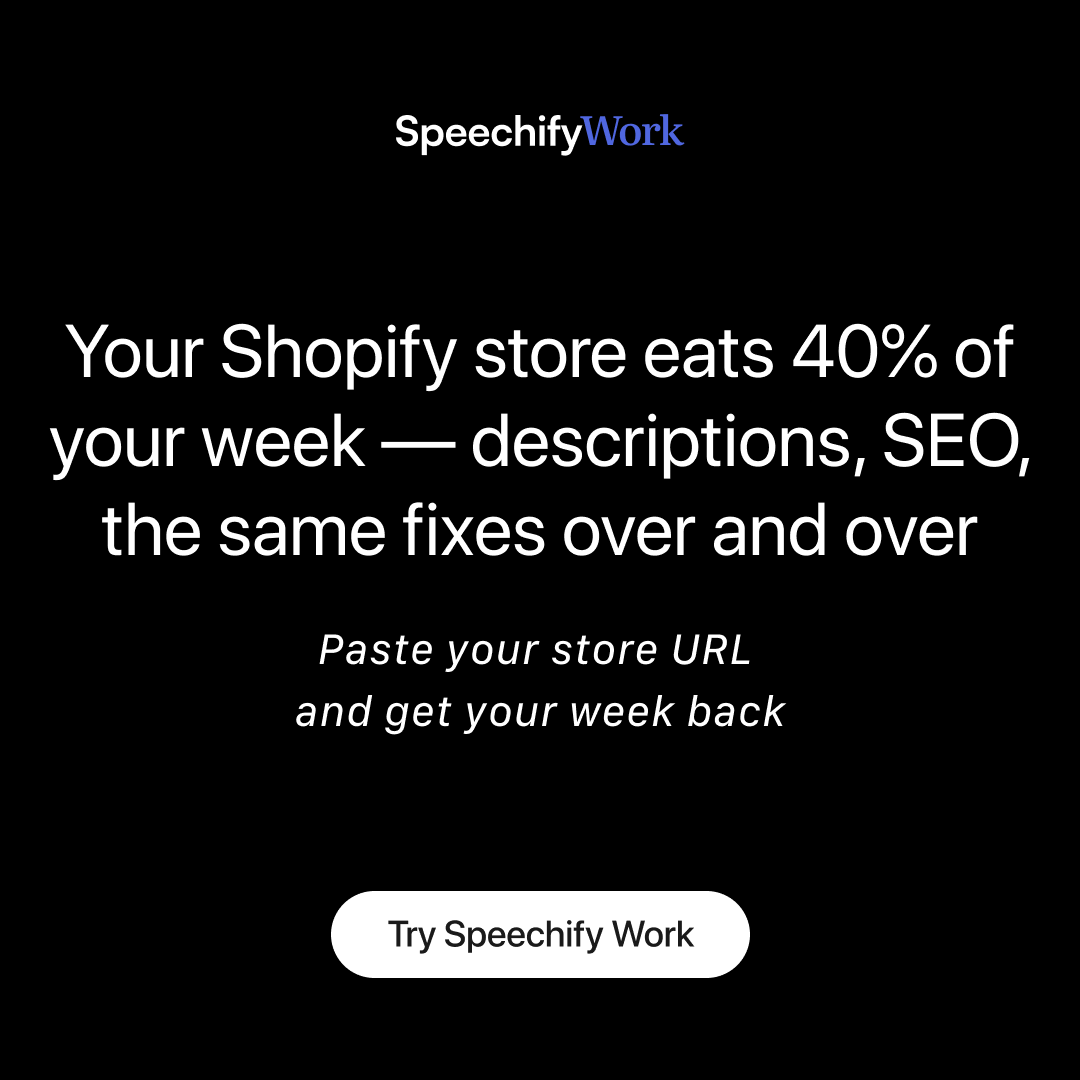 Speechify Work Facebook ad