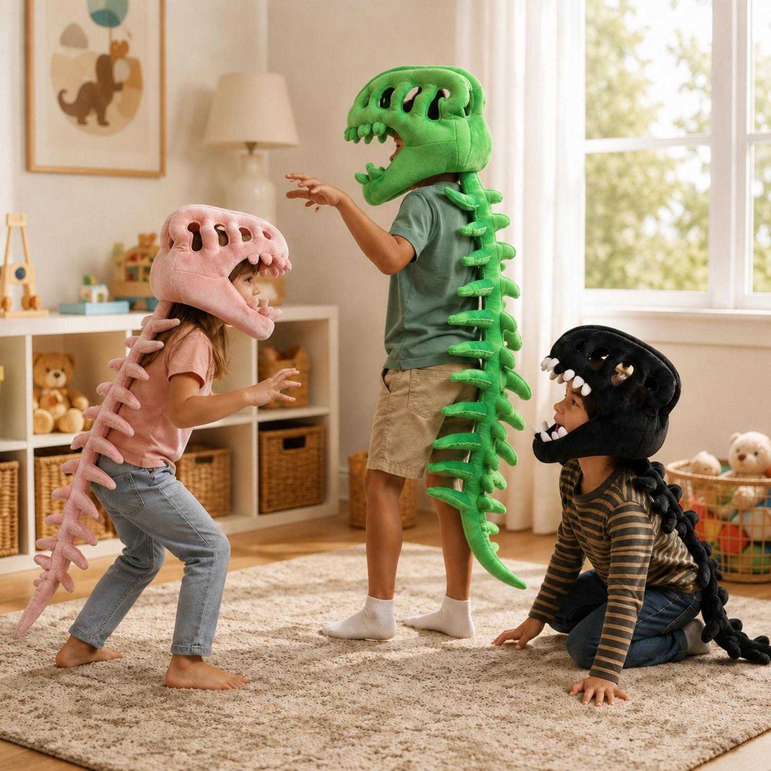 Tailorsgift Facebook ad: Plush Dinosaur Skeleton Costume, Soft Kids Adults Cosplay…