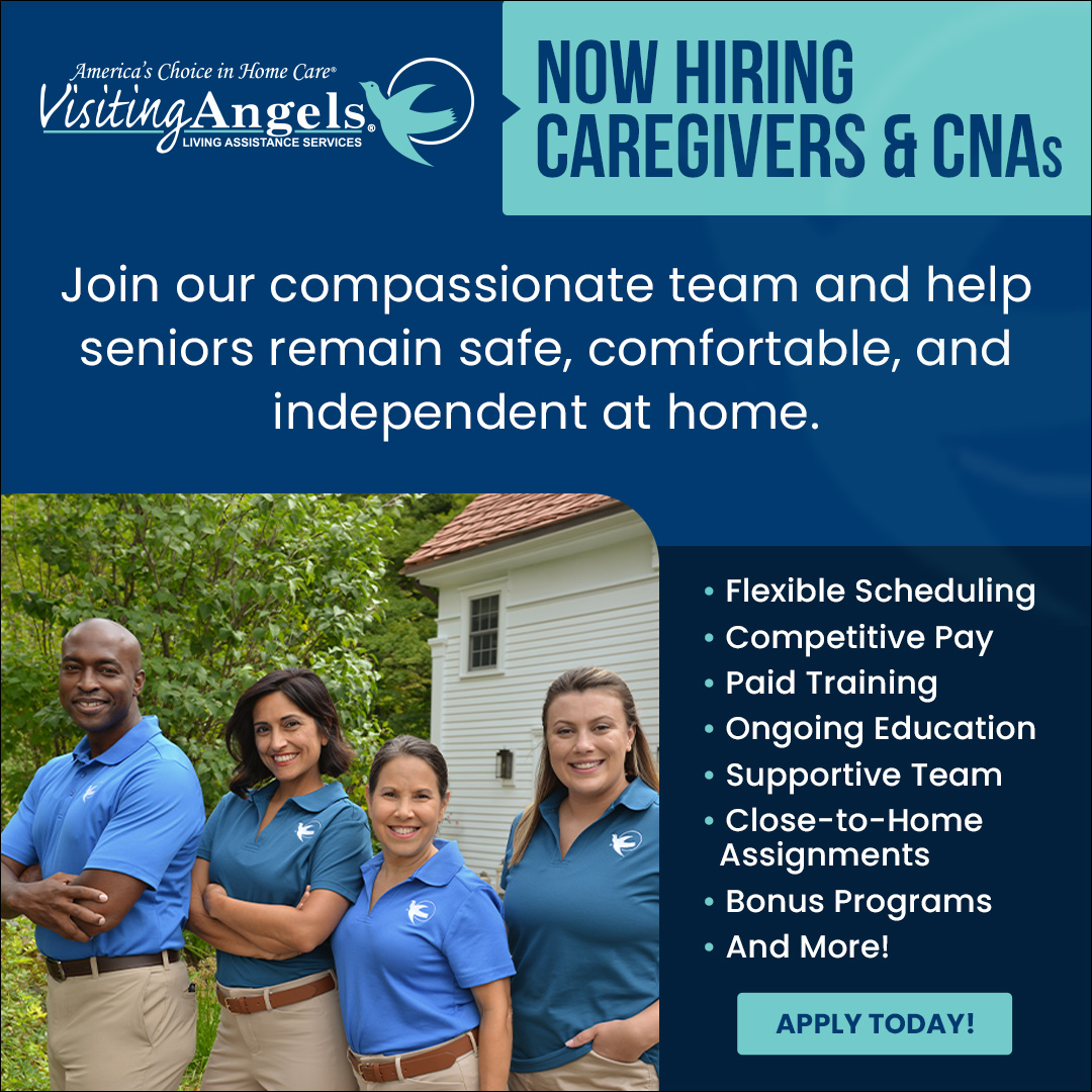 Visiting Angels Facebook ad: NOW HIRING CAREGIVERS