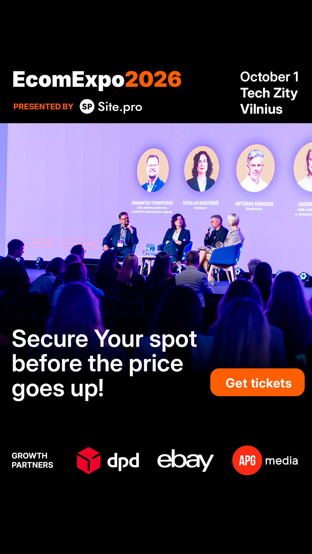 Ecomexpo Facebook ad: Užsitikrink savo vietą p i g i a u
