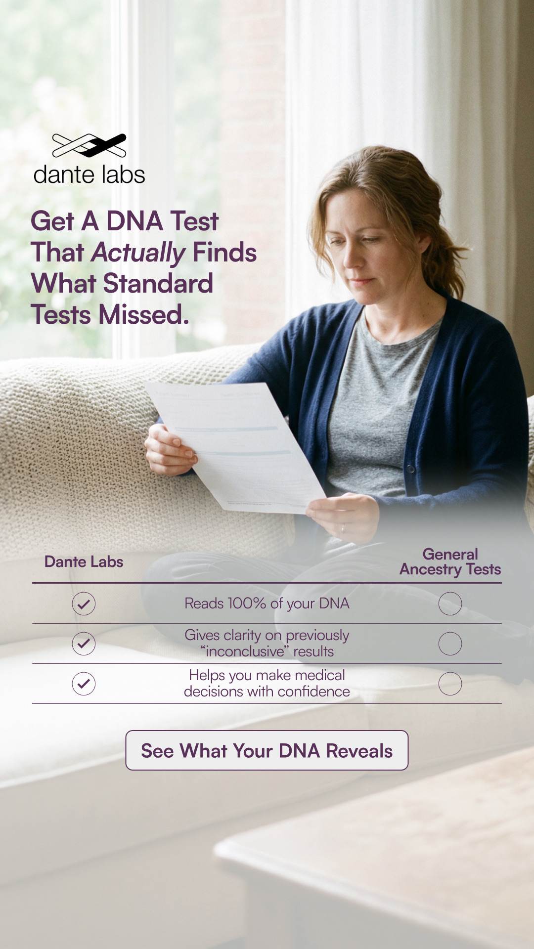 Dante Labs Facebook ad from Apr 28, 2026
