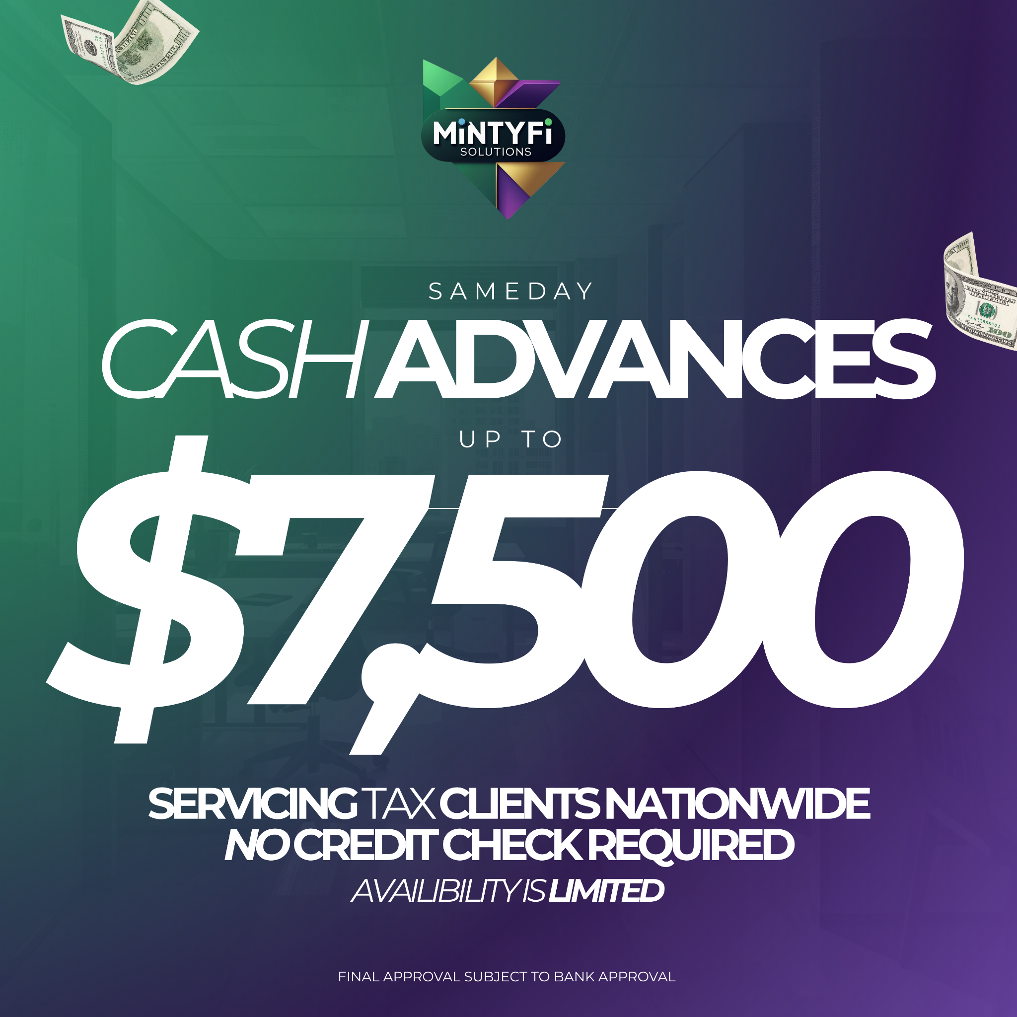 MINTYFi Solutions Facebook ad: File With a Pro & Access Up to $7,500