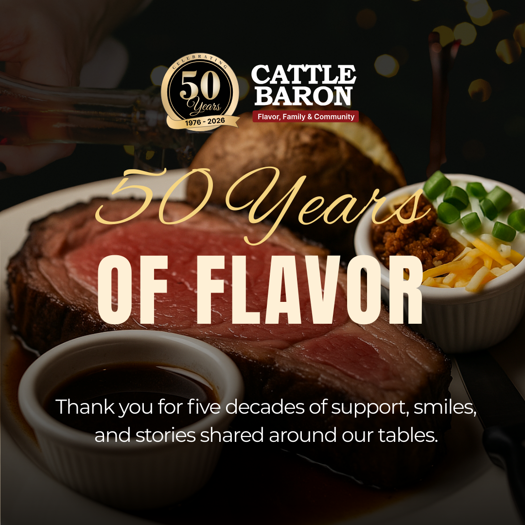 Cattle Baron Steak and Seafood - Ruidoso Facebook ad: Come Celebrate With Us