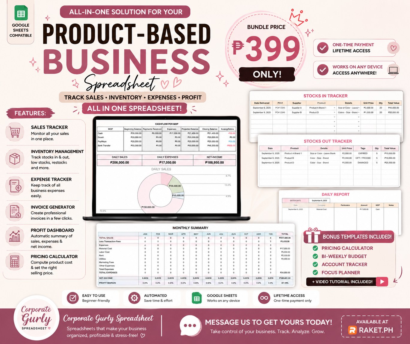 Corporate Gurly Spreadsheet Facebook ad