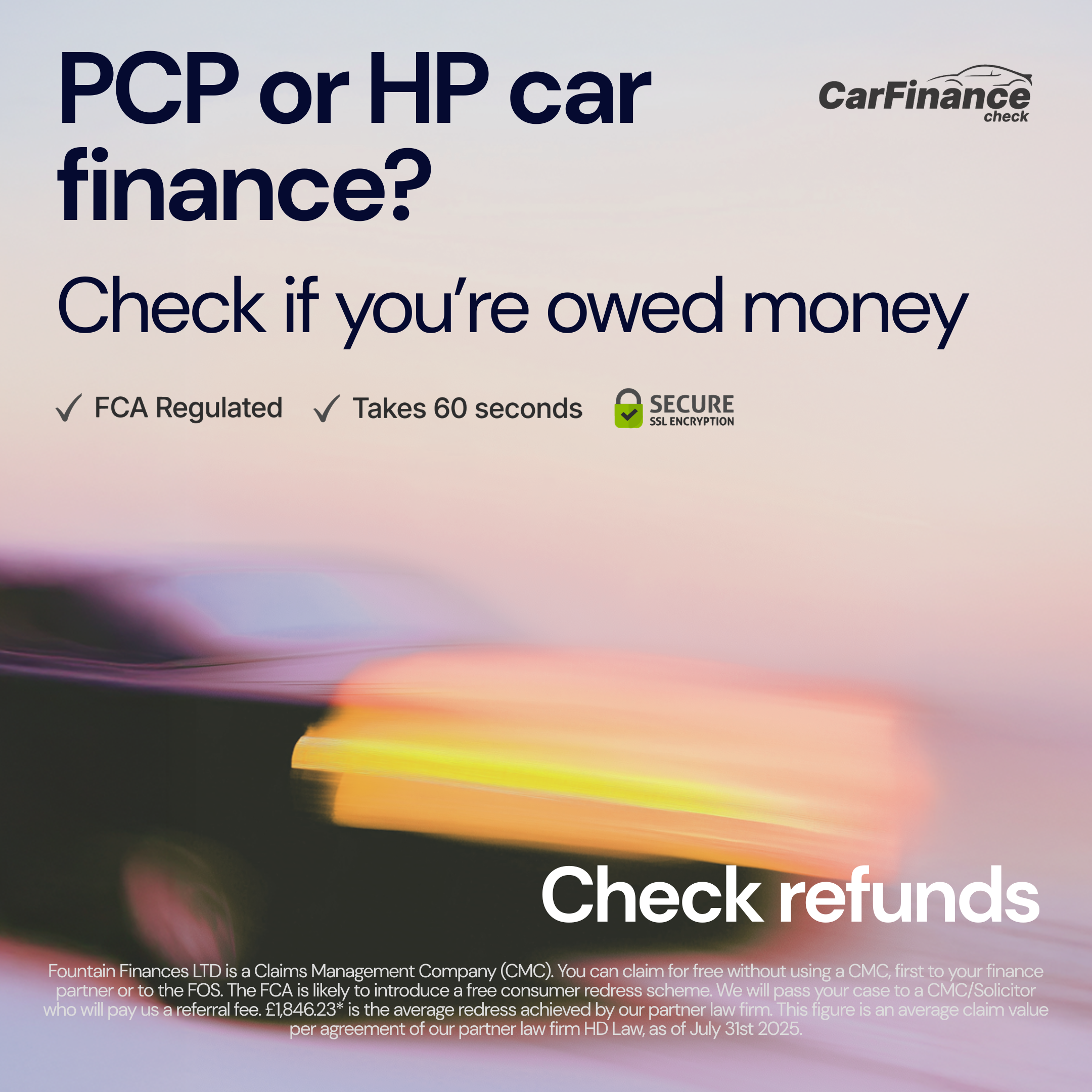 CarFinance Check Facebook ad from Mar 20, 2026