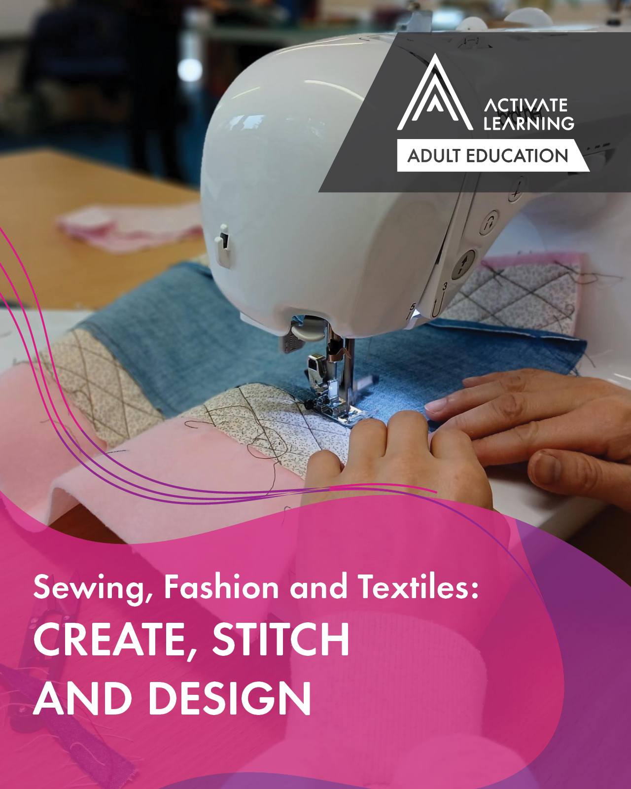 Reading College Facebook ad: Learn to Sew