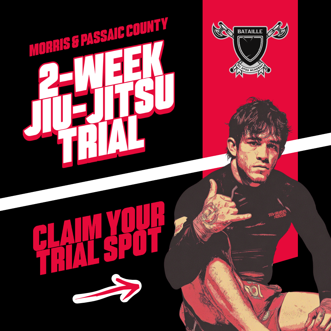 Bataille Jiu Jitsu Academy Facebook ad: UNLIMITED 2-WEEK JIU JITSU TRIAL