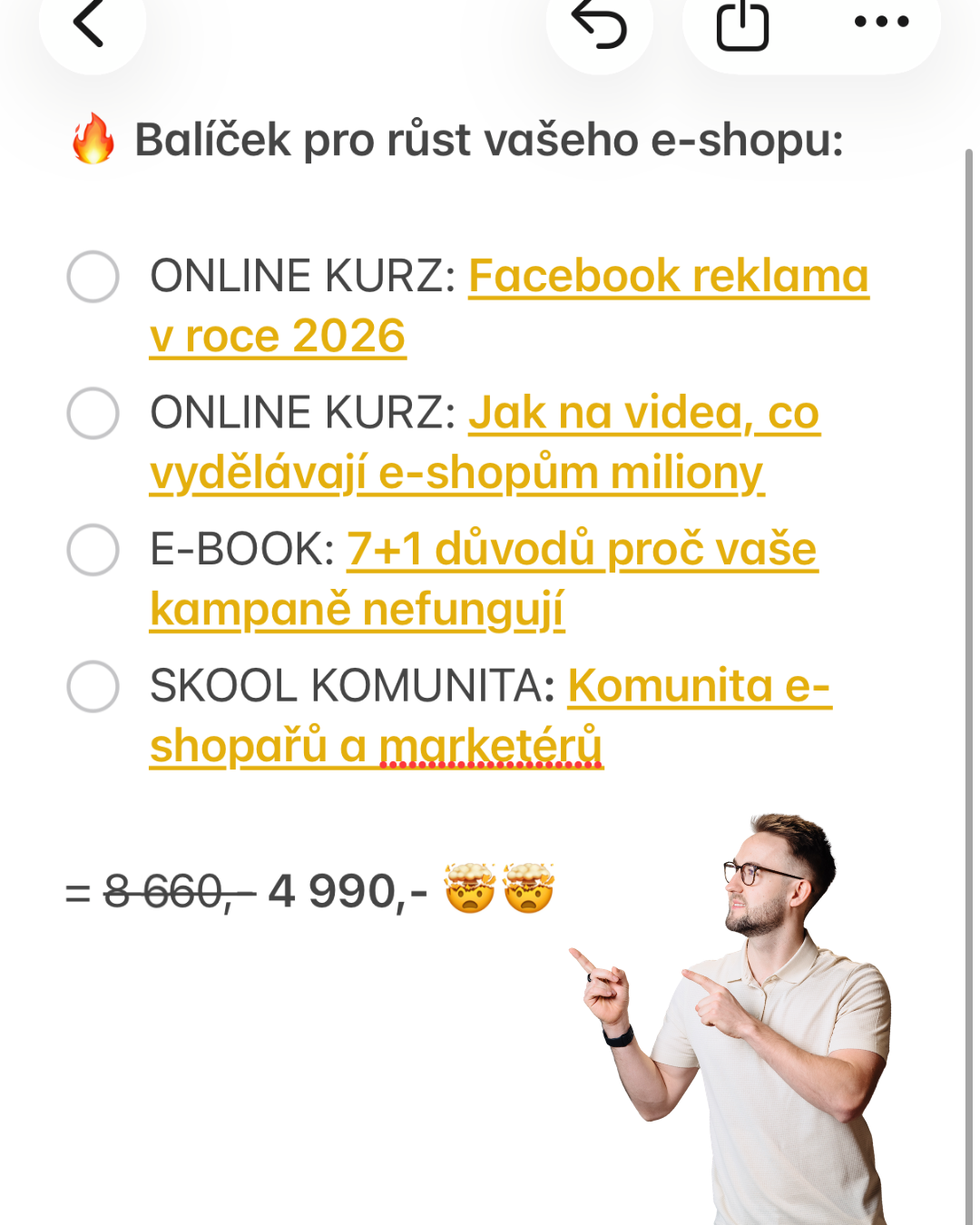 Handlíř. Facebook ad