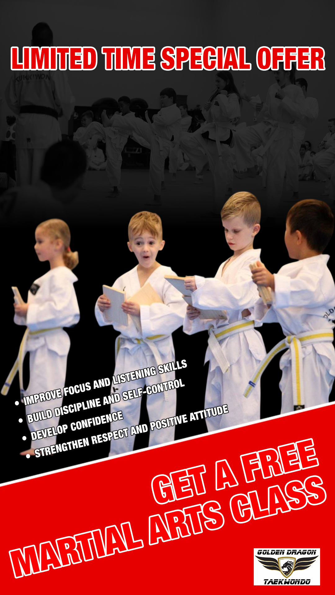 Golden Dragon Taekwondo Facebook ad