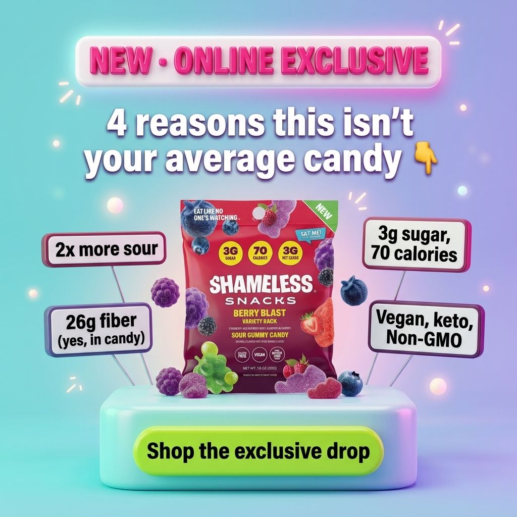 Shameless Snacks Facebook ad