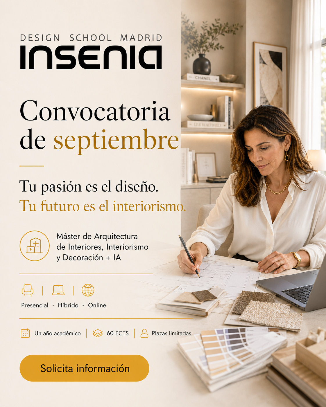 Insenia Design School Madrid Facebook ad: Próximas convocatorias abiertas