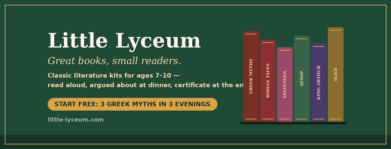 Little Lyceum Facebook ad: Little Lyceum, Classic Literature for Curious Kids