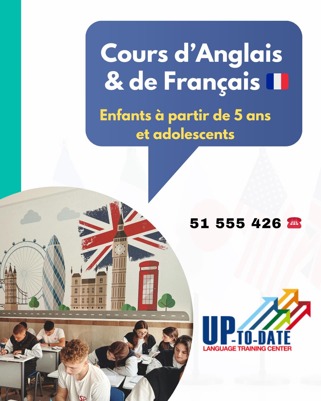 Up-To-Date Language Training Center Facebook ad