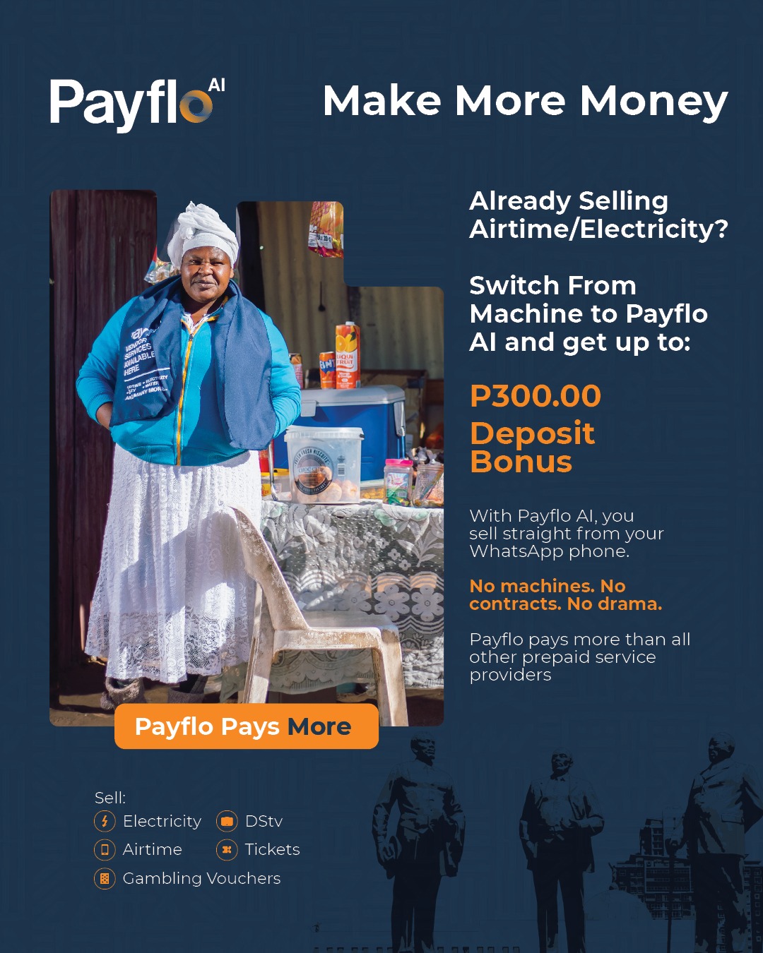 Payflo AI Facebook ad: Already selling airtime/electricity with a dedicated…
