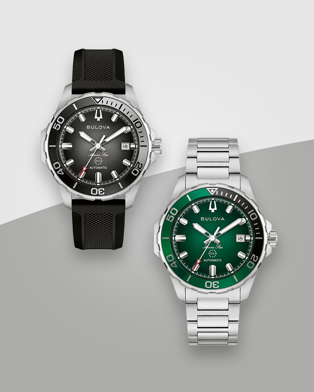 Bulova Deutschland Facebook ad: Herrenuhr Edelstahl Grün Ø 41 mm 98B471 online bestellen