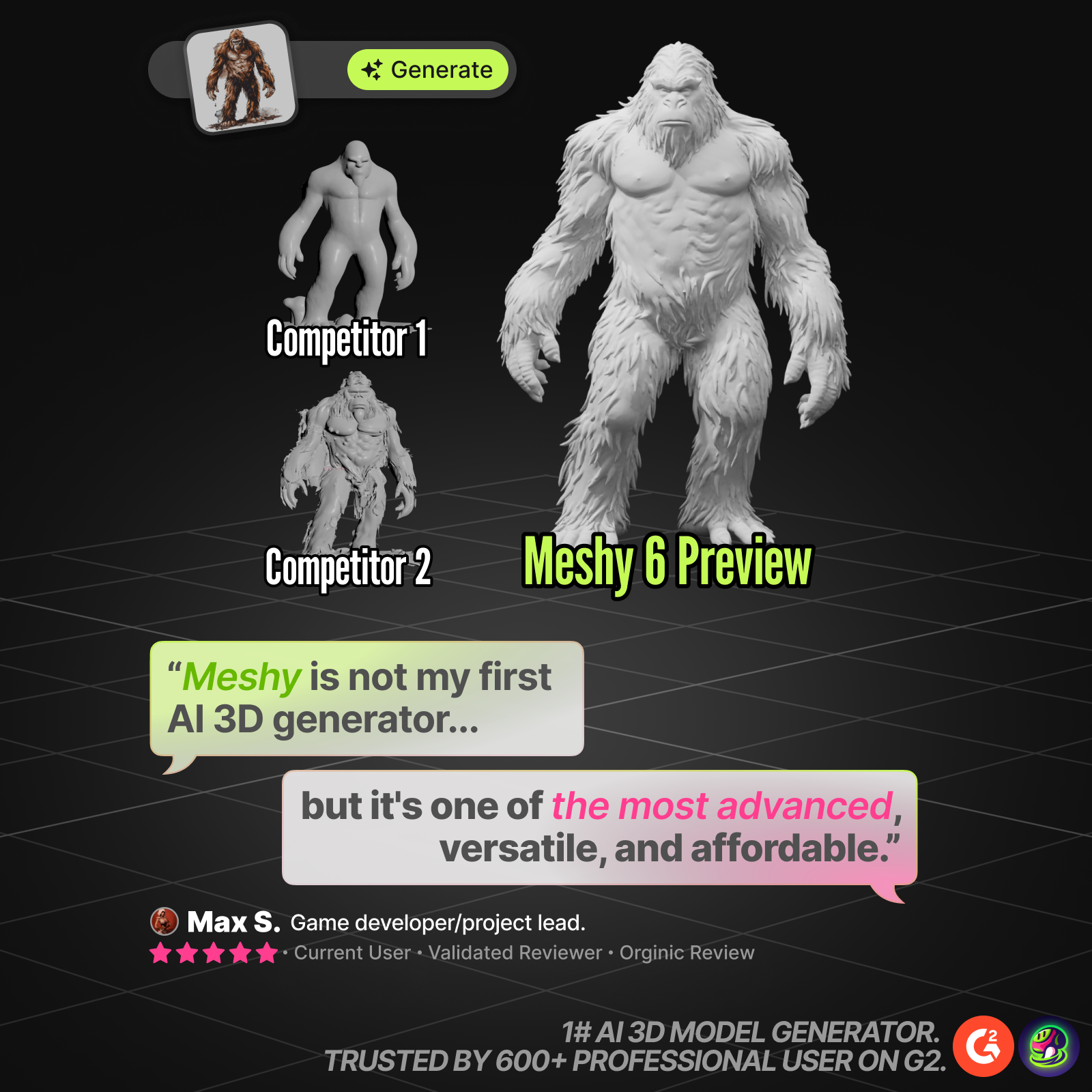 Meshy Facebook ad
