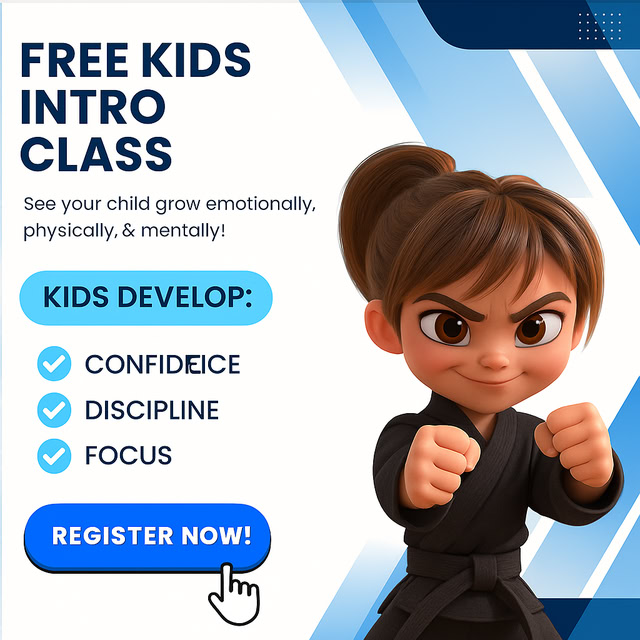 Ennis Black Belt Academy Facebook ad: FREE Kids Intro Class!