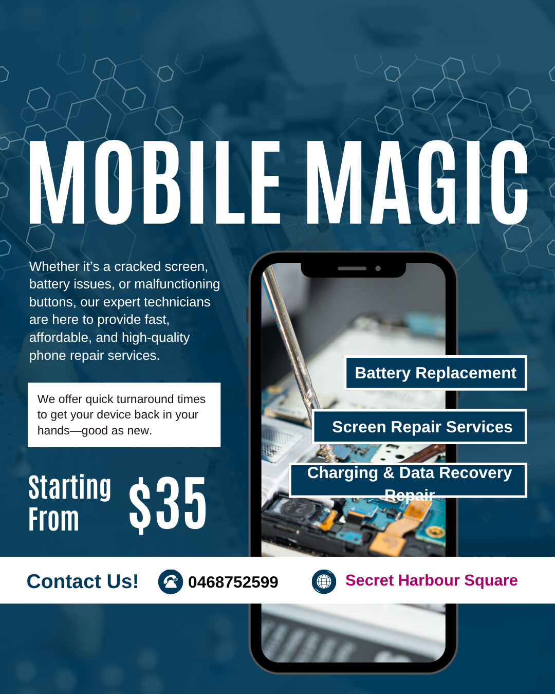 Mobile Magic Facebook ad: We can help fix all makes and models…
