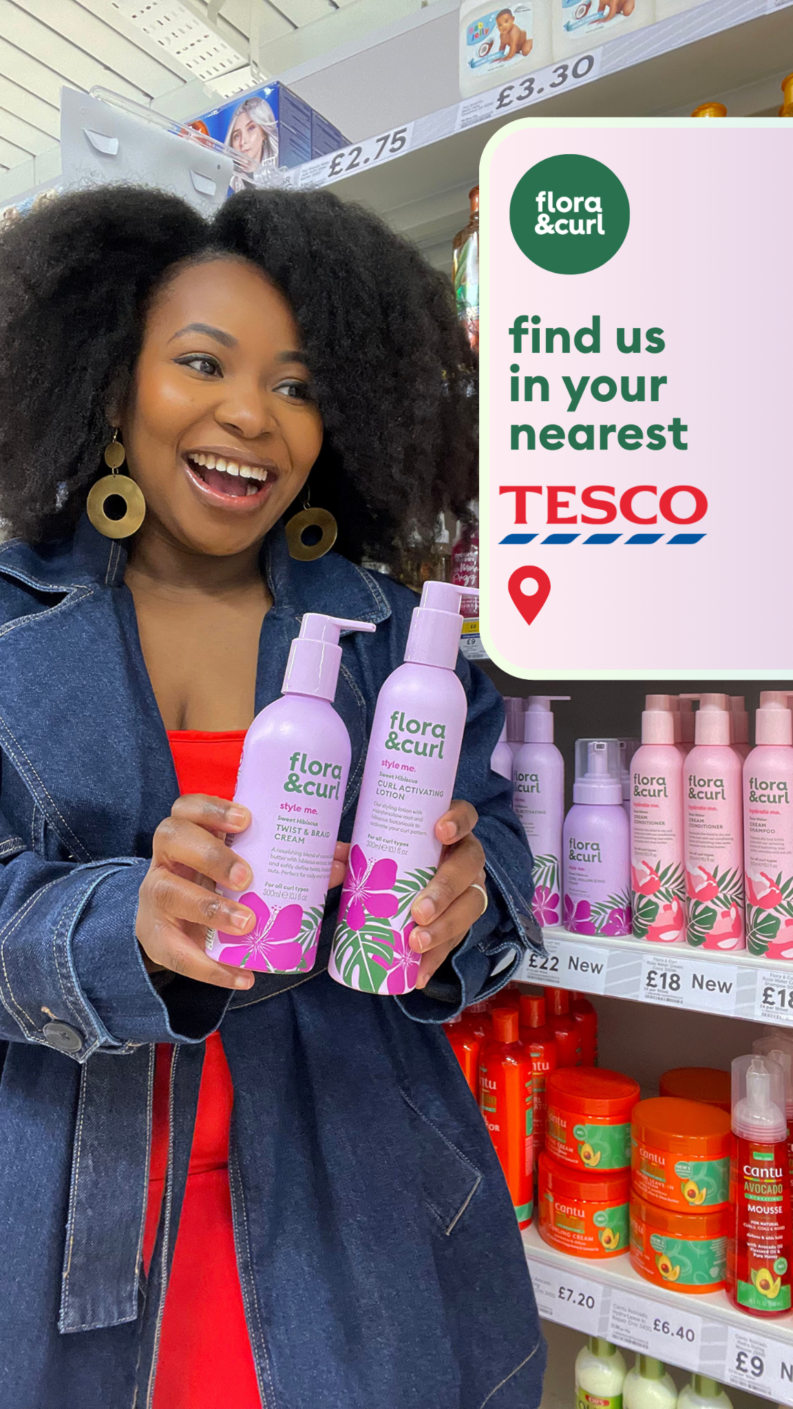 Flora & Curl Haircare Facebook ad