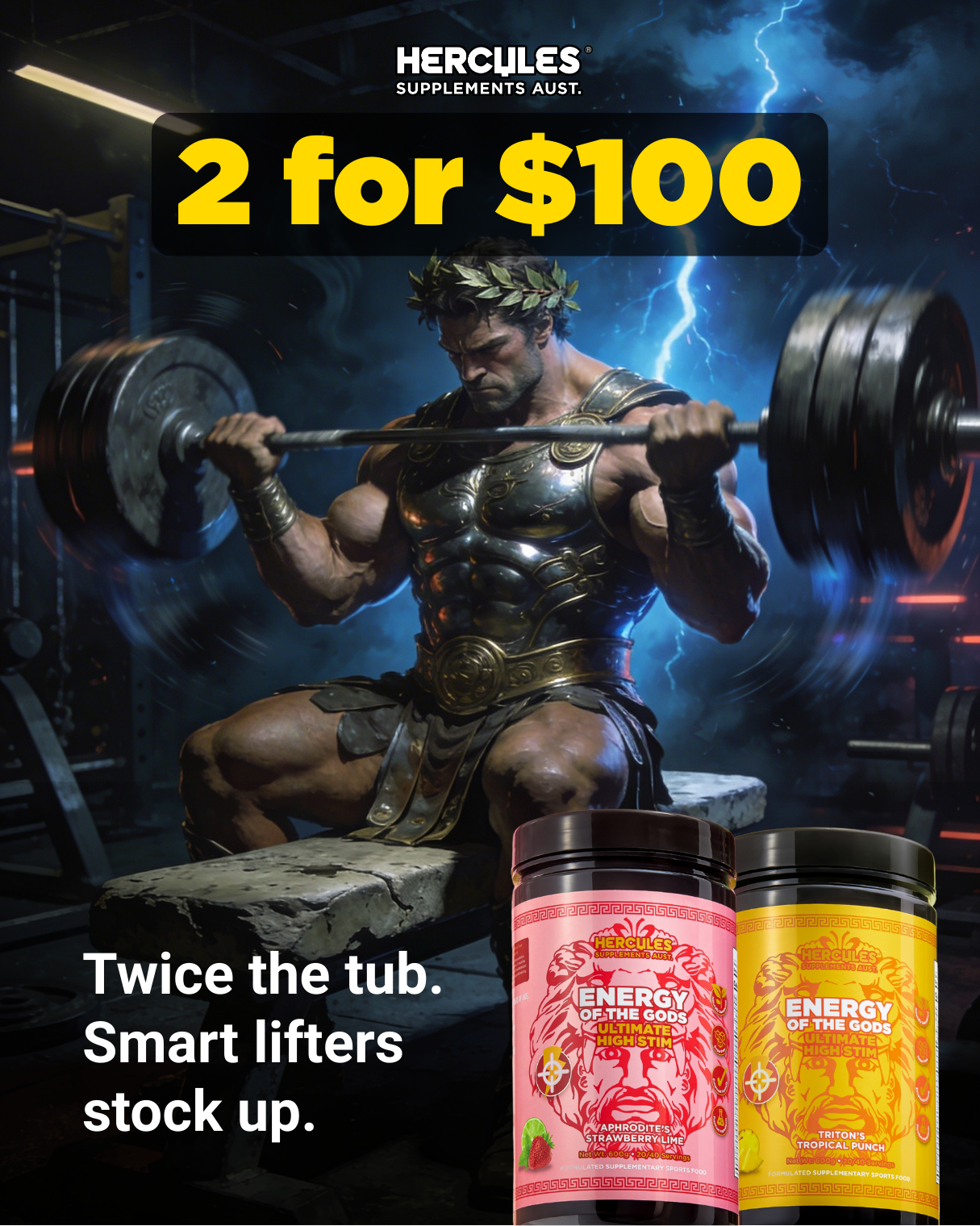 Hercules Supplements Aust Facebook ad