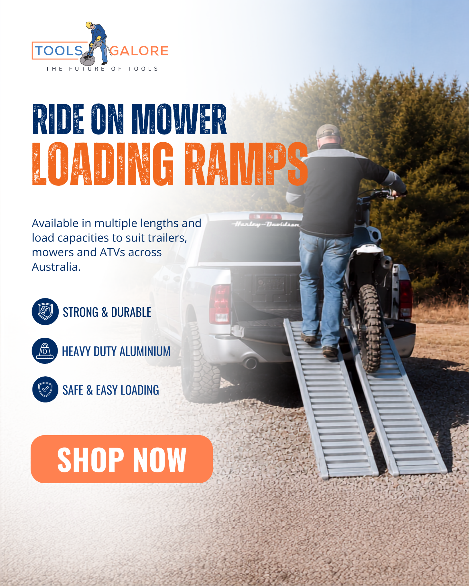 Tools Galore Facebook ad: Built For Mowers & ATVs