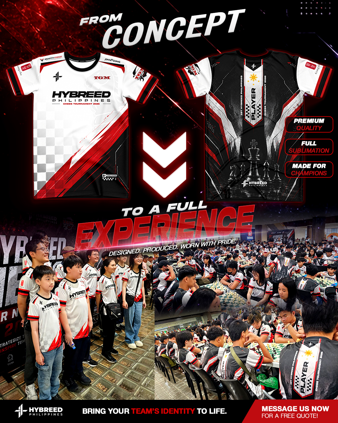 Hybreed Philippines Facebook ad: Bring Your Team's Identity to Life.