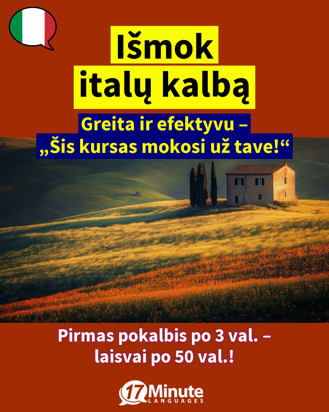17 Minute Languages Lietuva Facebook ad
