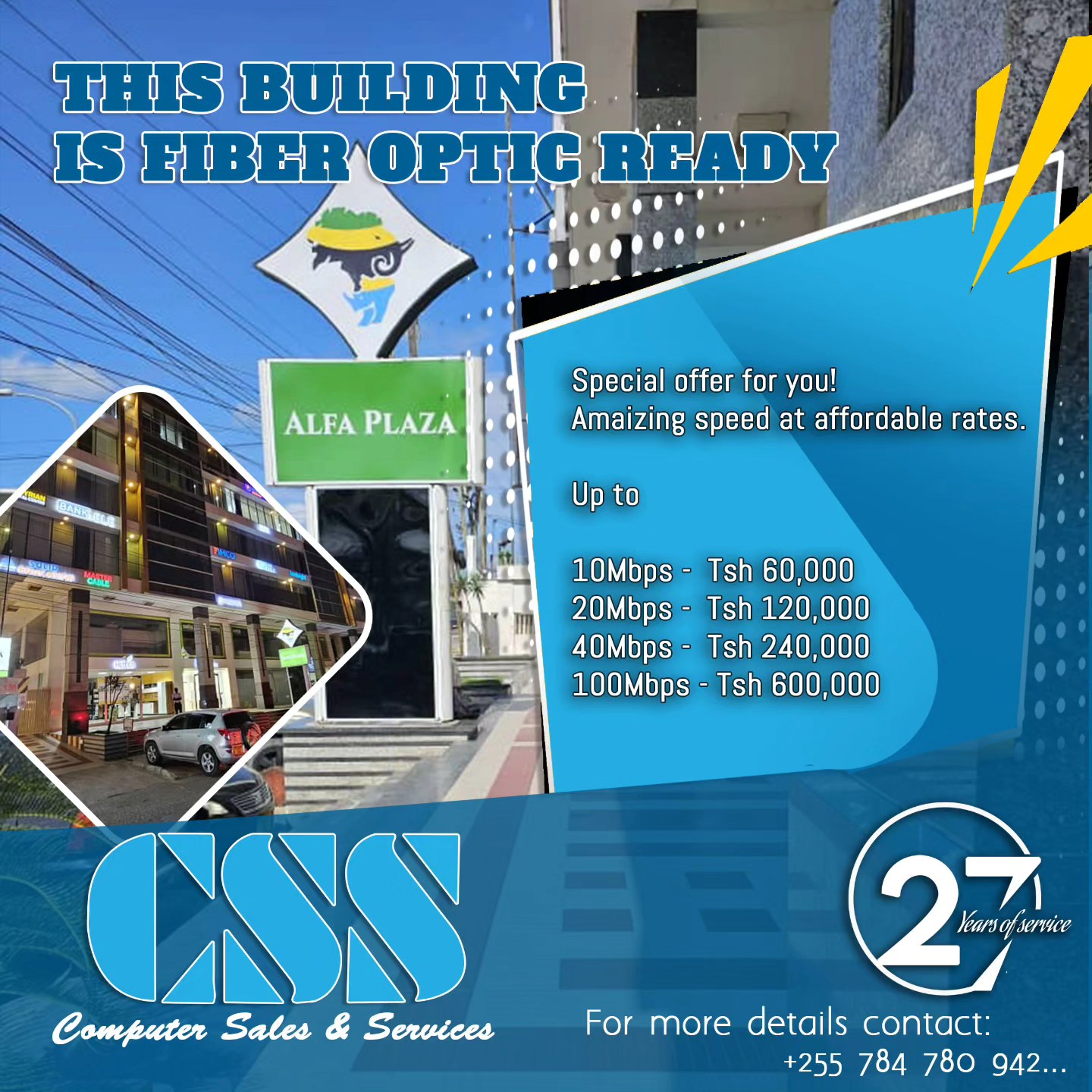 Computer Sales and Services Facebook ad: Alpha Plaza, one of the few buildings with…