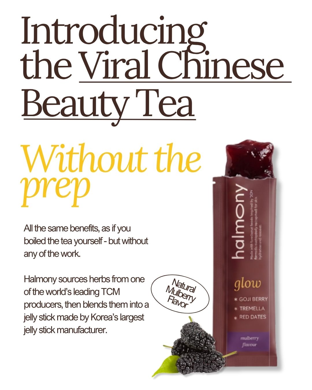 Halmony.co Facebook ad: Natural Mulberry Flavored Jelly Stick - TCM that tastes…