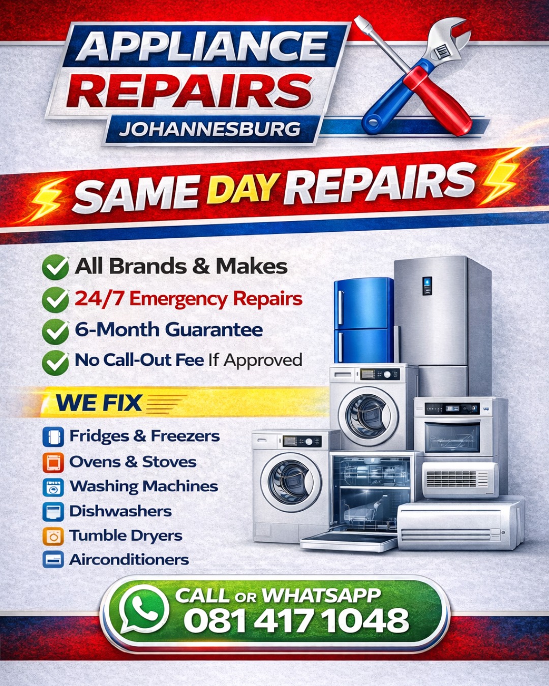 Appliances repairs johannesbug Facebook ad