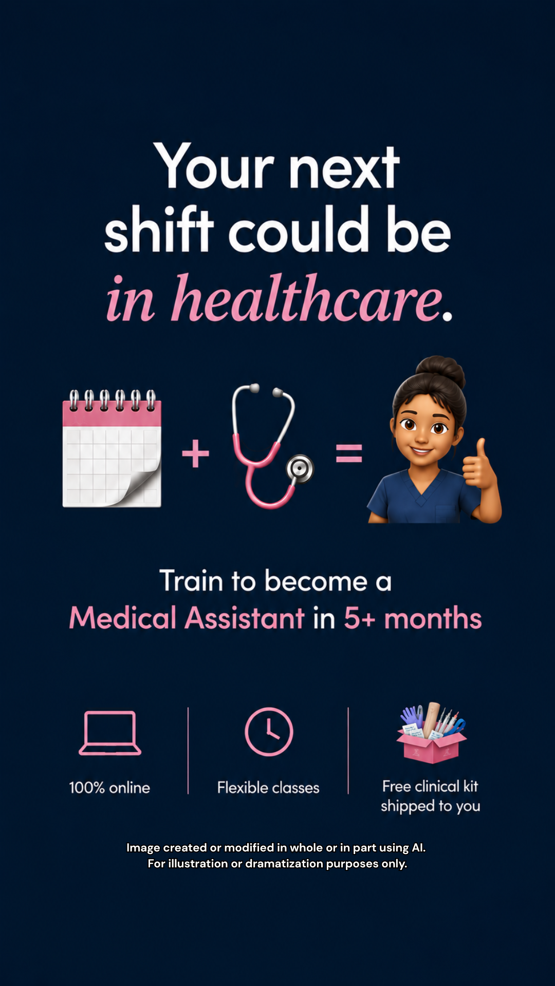 Stepful Facebook ad: Become a Medical Assistant Around Your Life
