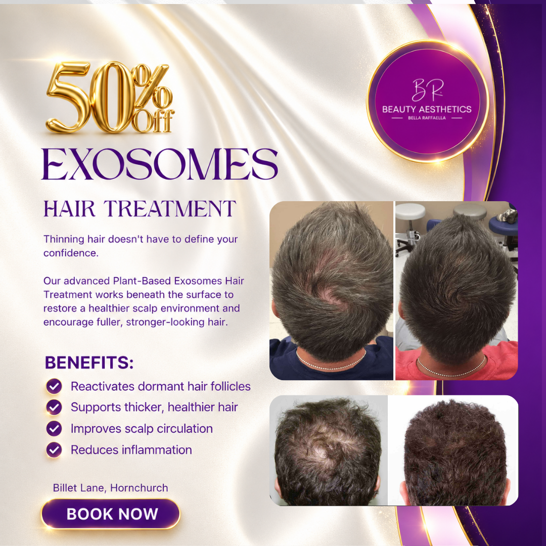 BR Beauty Aesthetics Facebook ad: 50% OFF | Advanced Hair Exosome Therapy