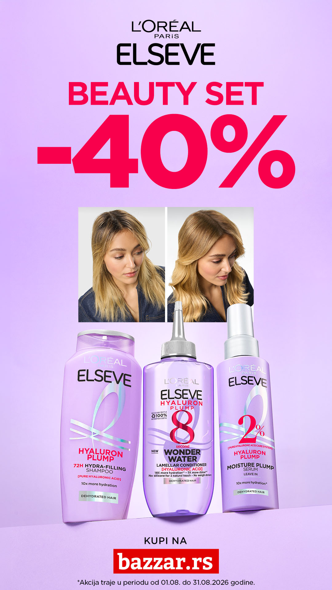 L'Oréal Paris Facebook ad: Elseve Hyaluron Plump Beauty set