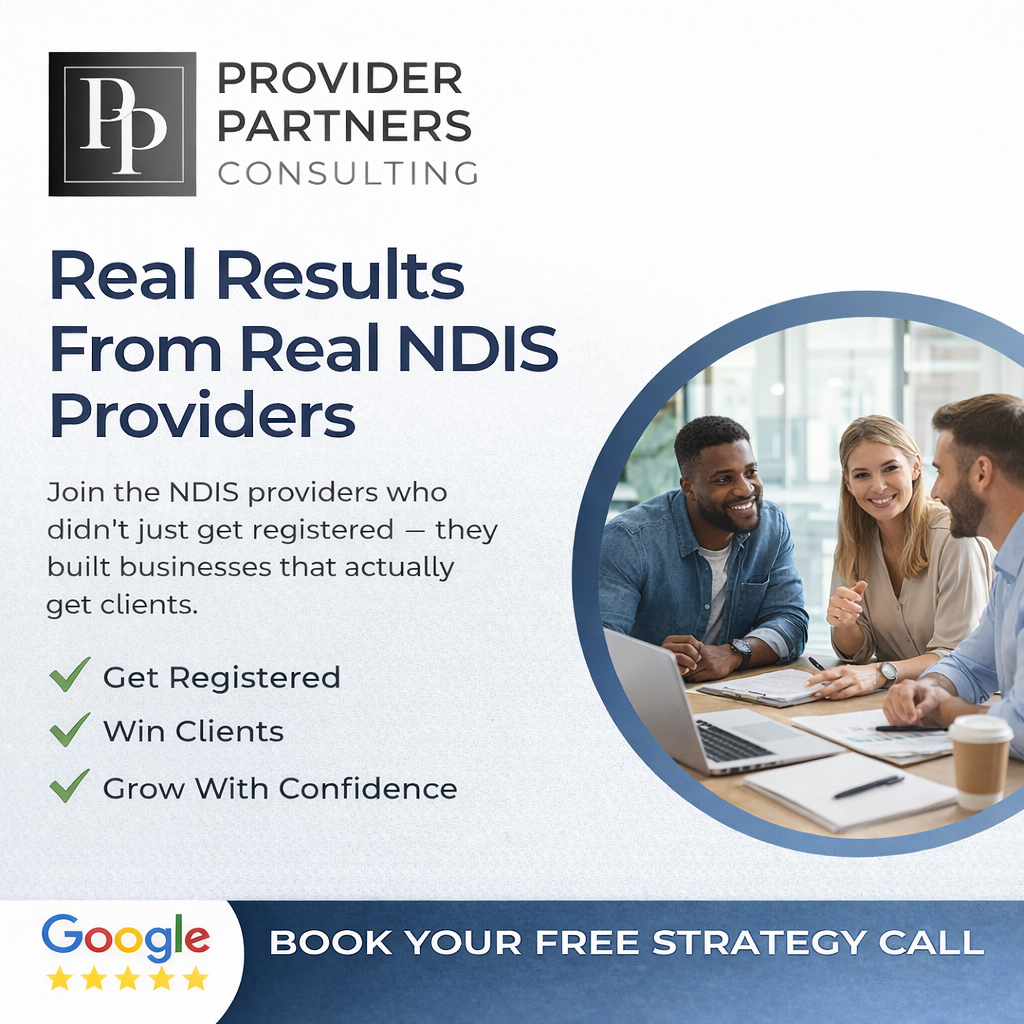 Provider Partners Consulting Facebook ad: Build a Profitable NDIS Business - Without Guesswork or…